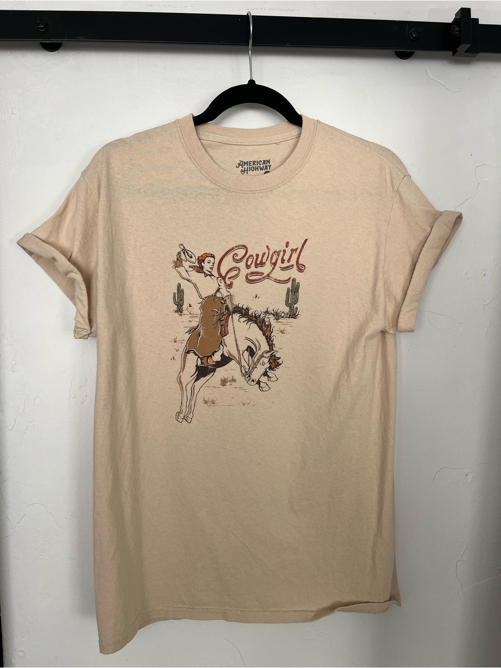 Woman’s Cowgirl Graphic Tee - Beige